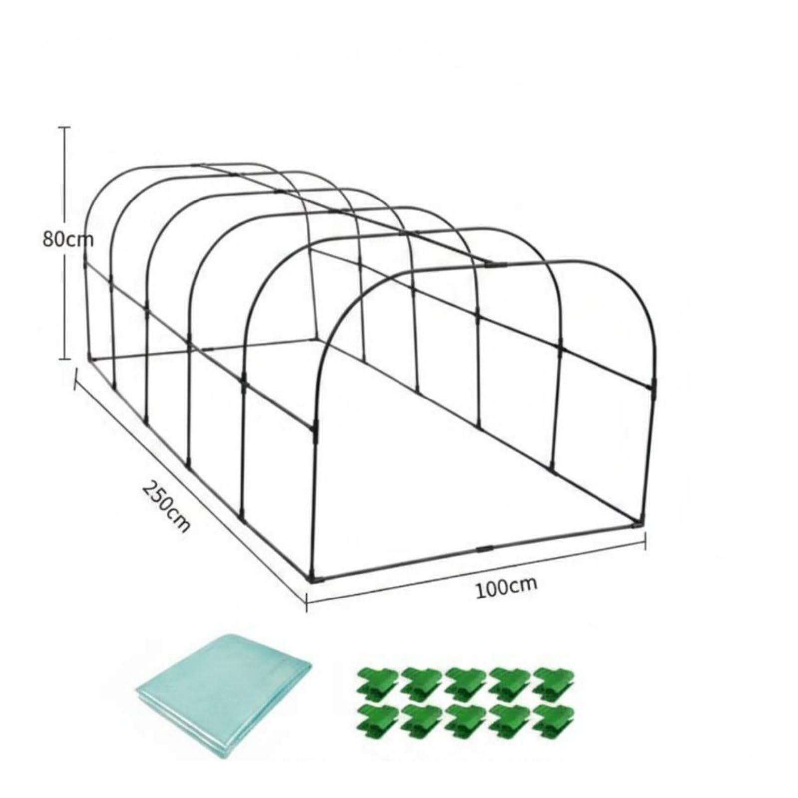 Colcolo Cubierta para Invernadero de Cultivo Funda Refugio Polietileno Fácil Montaje Protección contra Bajas Temperaturas Adecuada para Terraza Jardín Balcón , 250-100-80cm