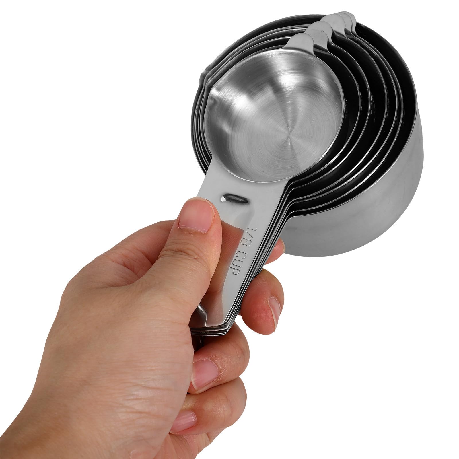 Happyyami Juego de Cucharas Medidoras Capacidad desde 0.63ml hasta 240ml de Acero Inoxidable 304 Diseño Apilable y Asas para Cocina y Repostería