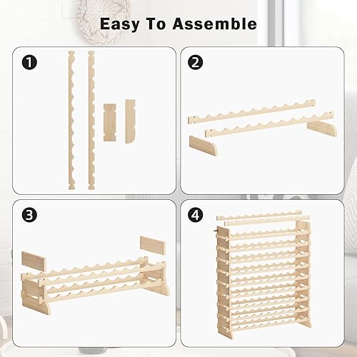 Miniatura 6 de sogesfurniture Estantes para vino de piso, estante modular apilable para vino, estante grande de almacenamiento de vino, estantes de exhibición de