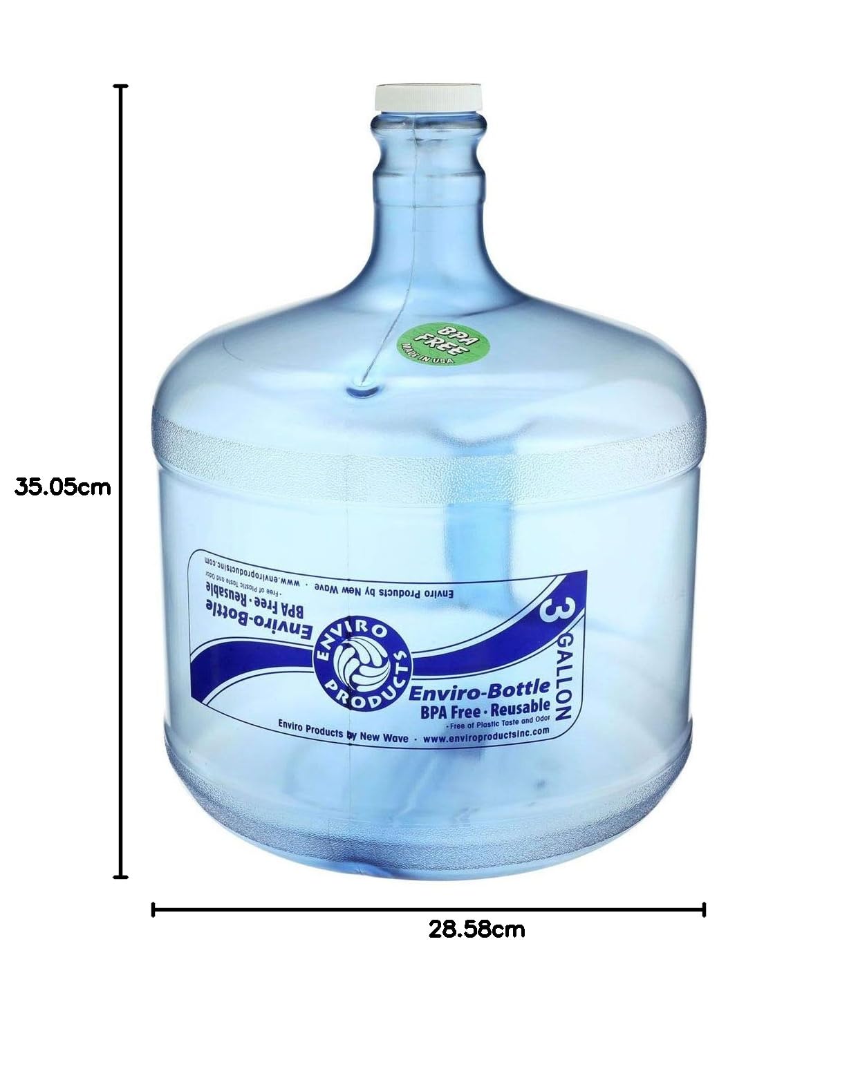 New Wave Enviro Products Botella Tritan™ sin BPA, 3 galones con mango integrado y tapa de rosca
