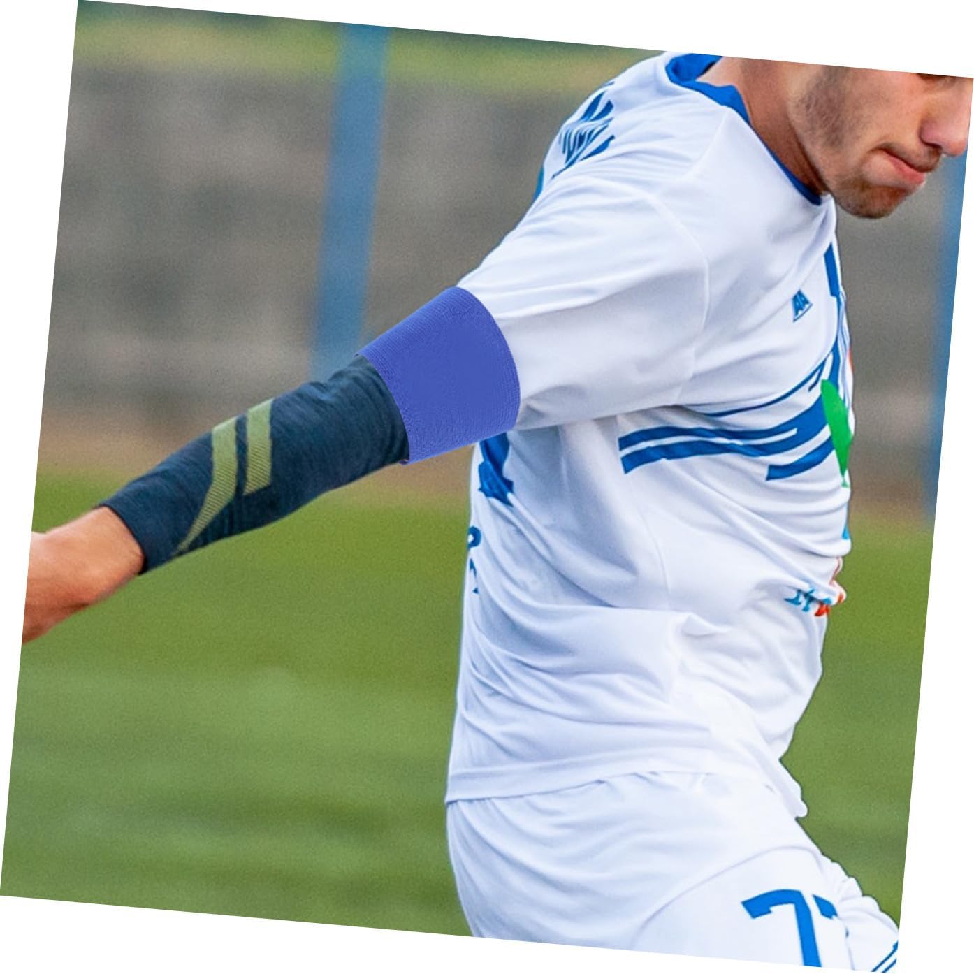 Soccer Captain Armband Portable Sports Sleeve Band for Football Rugby Basketball and Team Activities Tape Design for Adults and Boys and Girls