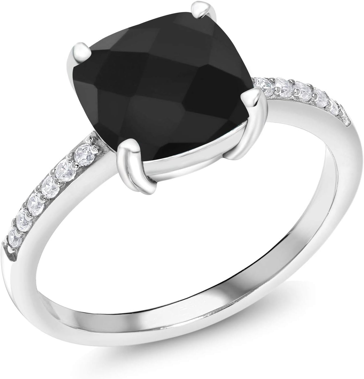 2-3 Cttw Cushion Cut Gemstone Birthstone Engagement Ring | 925 Sterling Silver | 8MM Cushion Cut | Wedding Anniversary Promise Ring For Women | Available In Size 5, 6, 7, 8, 9