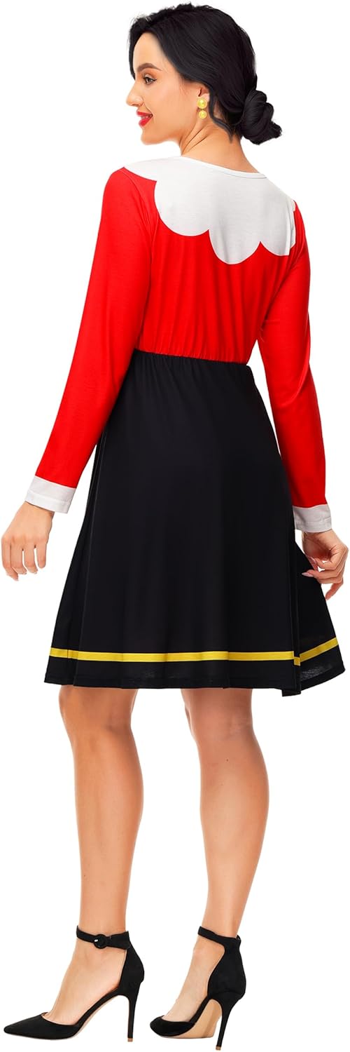 Deerose Womens Halloween Costume Dresses Funny Long Sleeve Elastic Waist Dress - Image 7