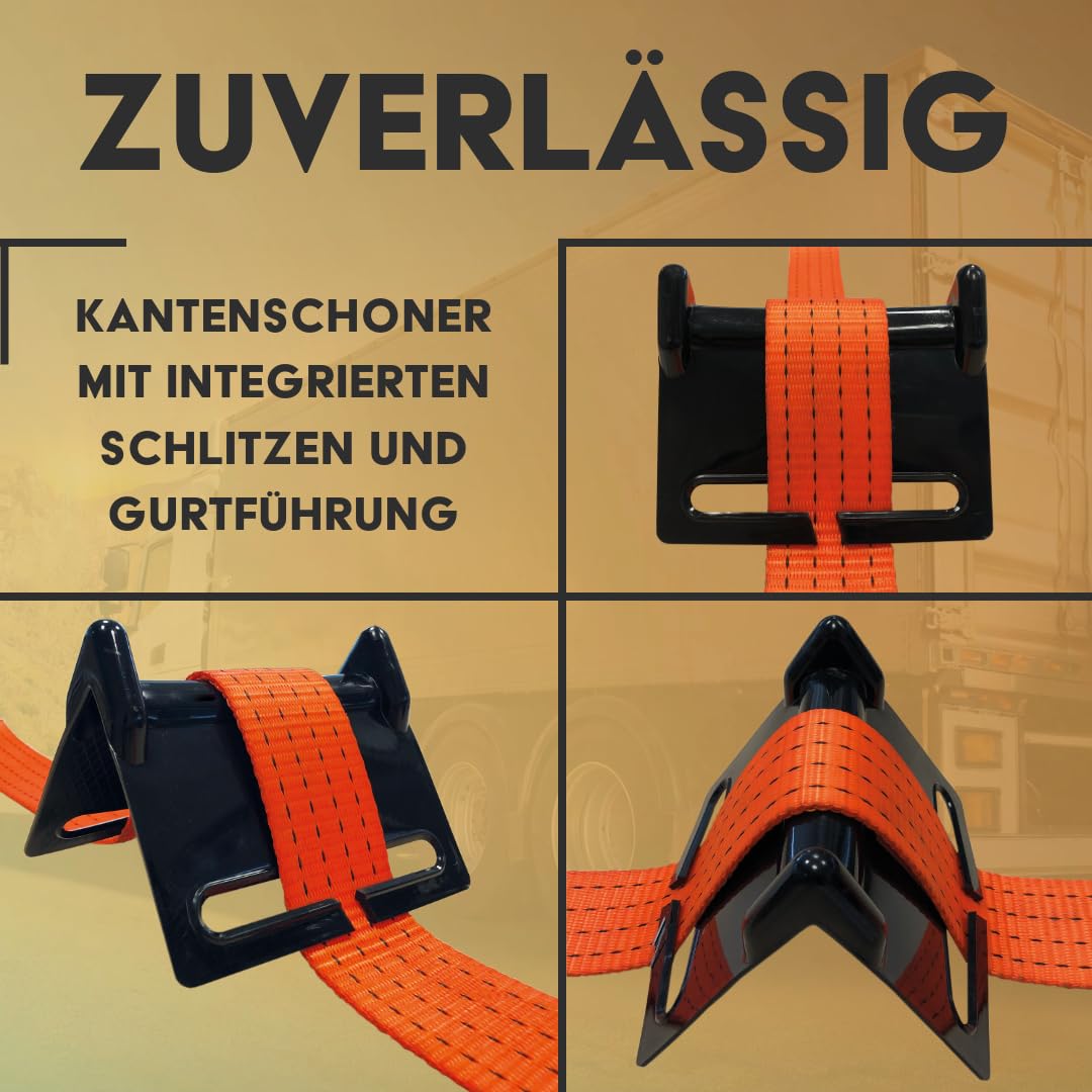 Lot de 6 sangles de protection des bords pour sangles de 2,5 à 10 cm de large, protection des bords, sangle d'arrimage, angle de sécurité de charge, protège-bords professionnel, protection des bords,