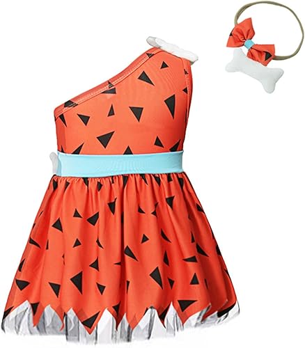 Miniatura 2 de Alvivi Disfraz de Bam Bam Bam para niñas pequeñas, disfraz de perro con huesos de un hombro para fiesta de Halloween