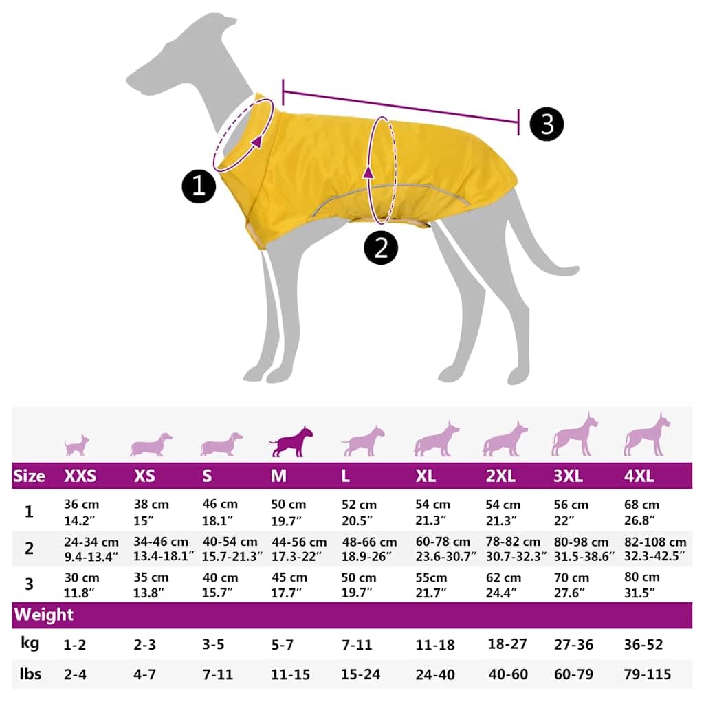 Hund Regenmantel mit Reflexstreifen Polyester Gelb M wetterfester Hundemantel für Gassi Spaziergänge bei Regen und Kälte atmungsaktiv und wasserdicht reflektierende Sicherheitsstreifen
