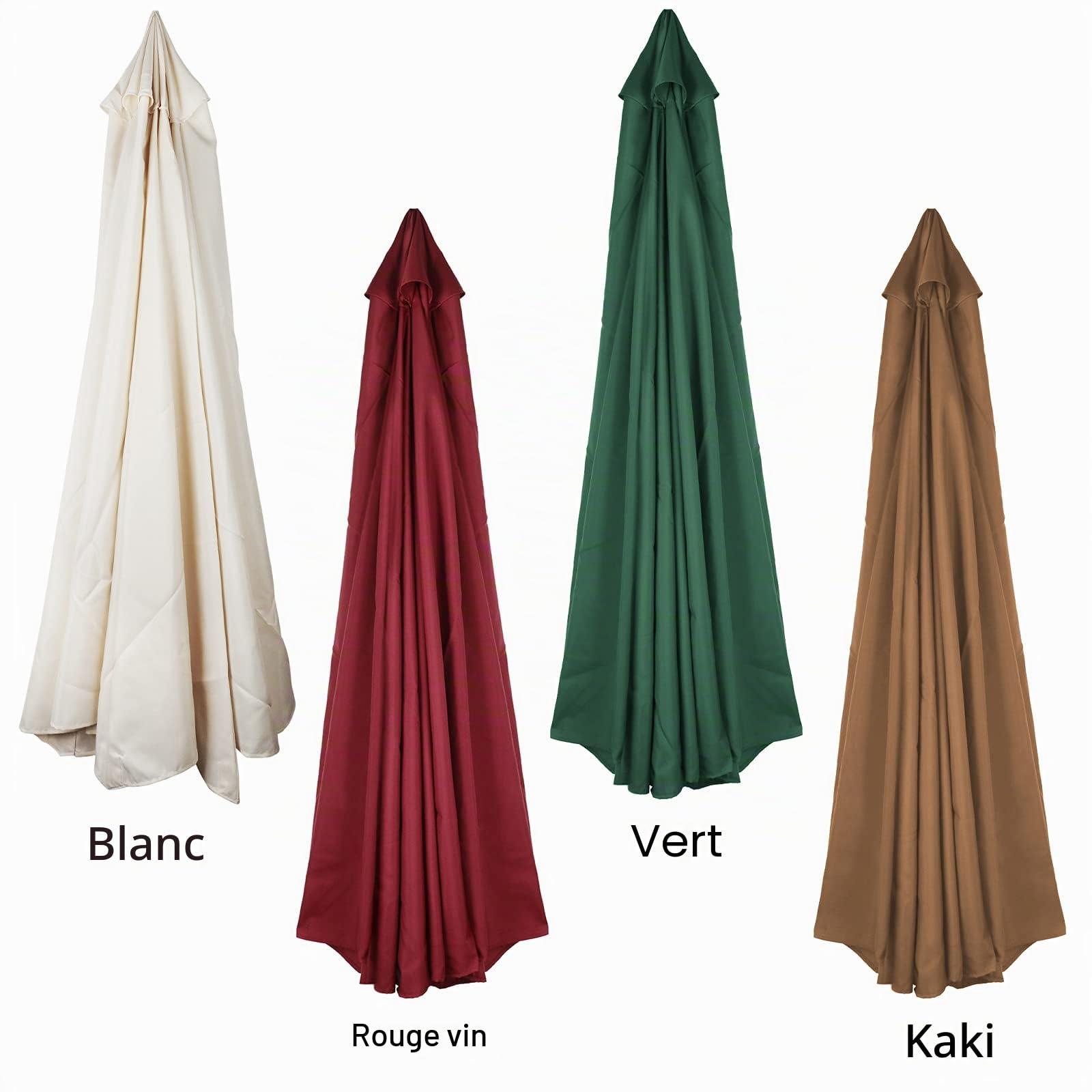 Toile de rechange pour parasol d'extérieur à 8 baleines pour jardin, terrasse, cour, plage, piscine, marché (auvent uniquement)