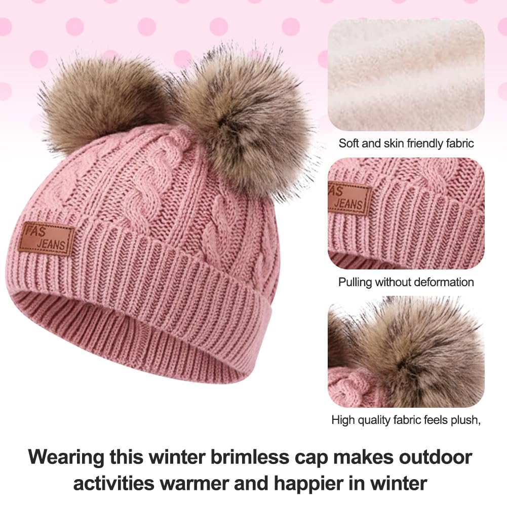 Set de Bufanda Gorro y Guantes, Conjunto de Bufanda Sombrero y Gorro Niño Invierno, Gorros con Pompon Lana NiñoBraga Cuello Polar y guantes de punto cálidos para niño 2-6 Años