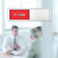 Vista 3 de Señales de privacidad ocupadas vacantes, 2 señales indicadoras de puertas ocupadas deslizantes, letreros de puerta ocupada vacante para oficina