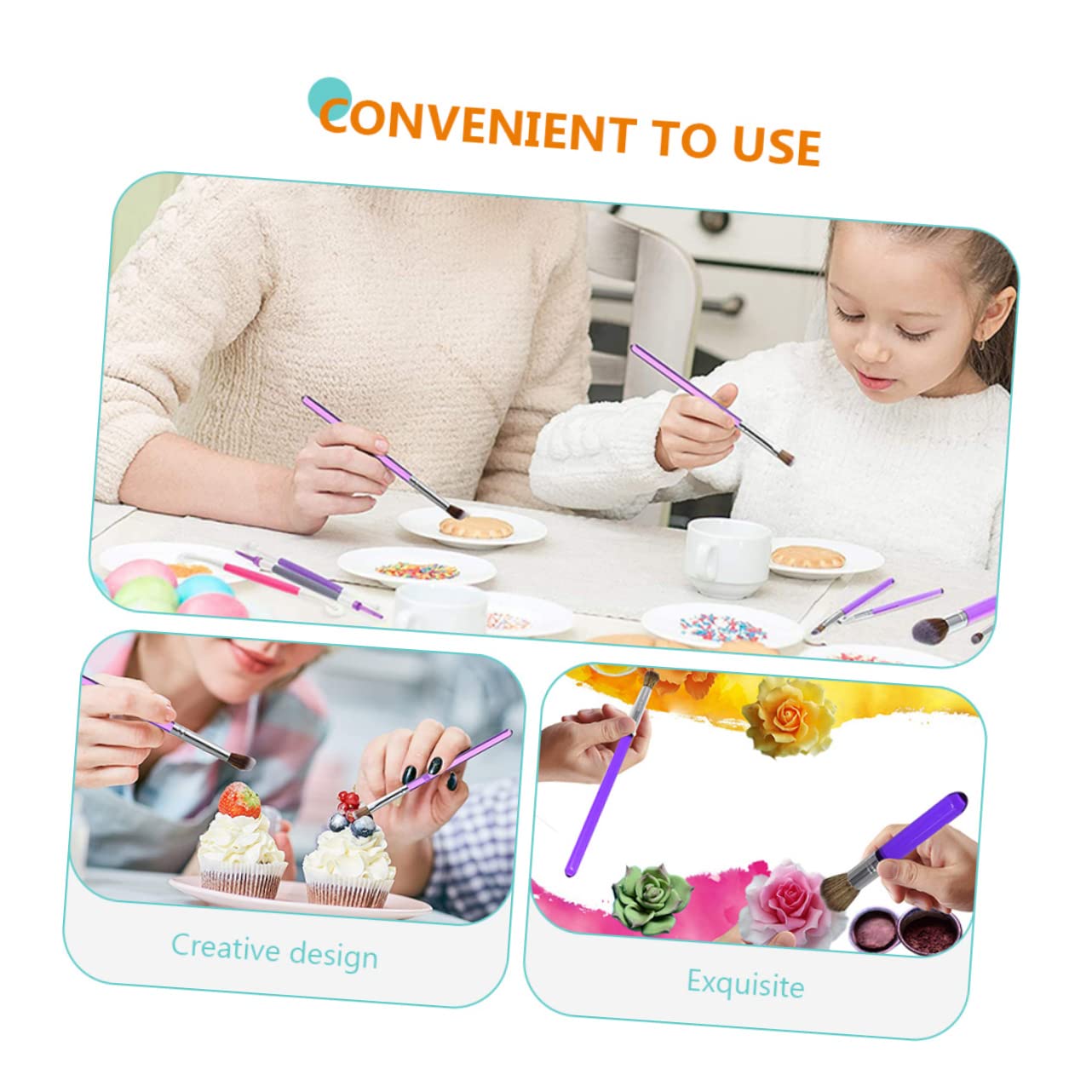 TOPBATHY Stk Stiftetui Mit Fondant-gravur Kuchen Staubpinsel Kuchendekorationswerkzeuge Stift Zum Dekorieren Von Kuchen Fachmann Minikuchen Kuchenmalerei Süß Haushalt Plastik Kuchenform