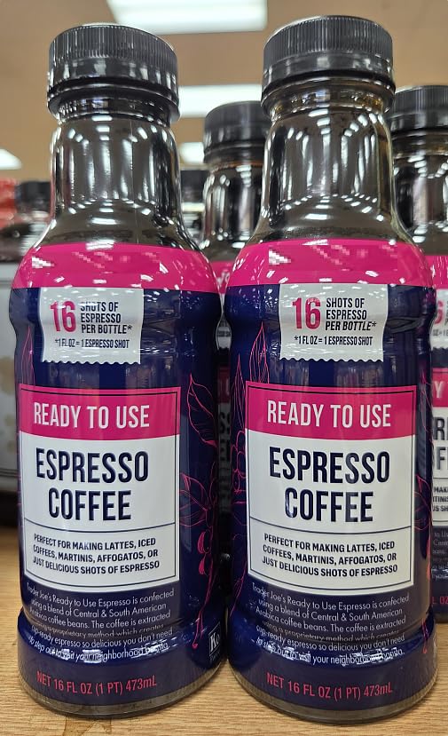 Trader Joe Ready to Use Espresso Coffee 16fl oz 473ml (Two Bottles)
