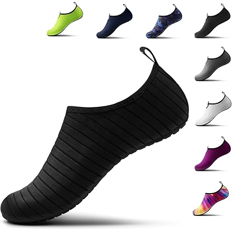 Sand Socks Youth Adults Water Shoes, AthleFit Youth Comfortable Barefoot Aqua Socks...