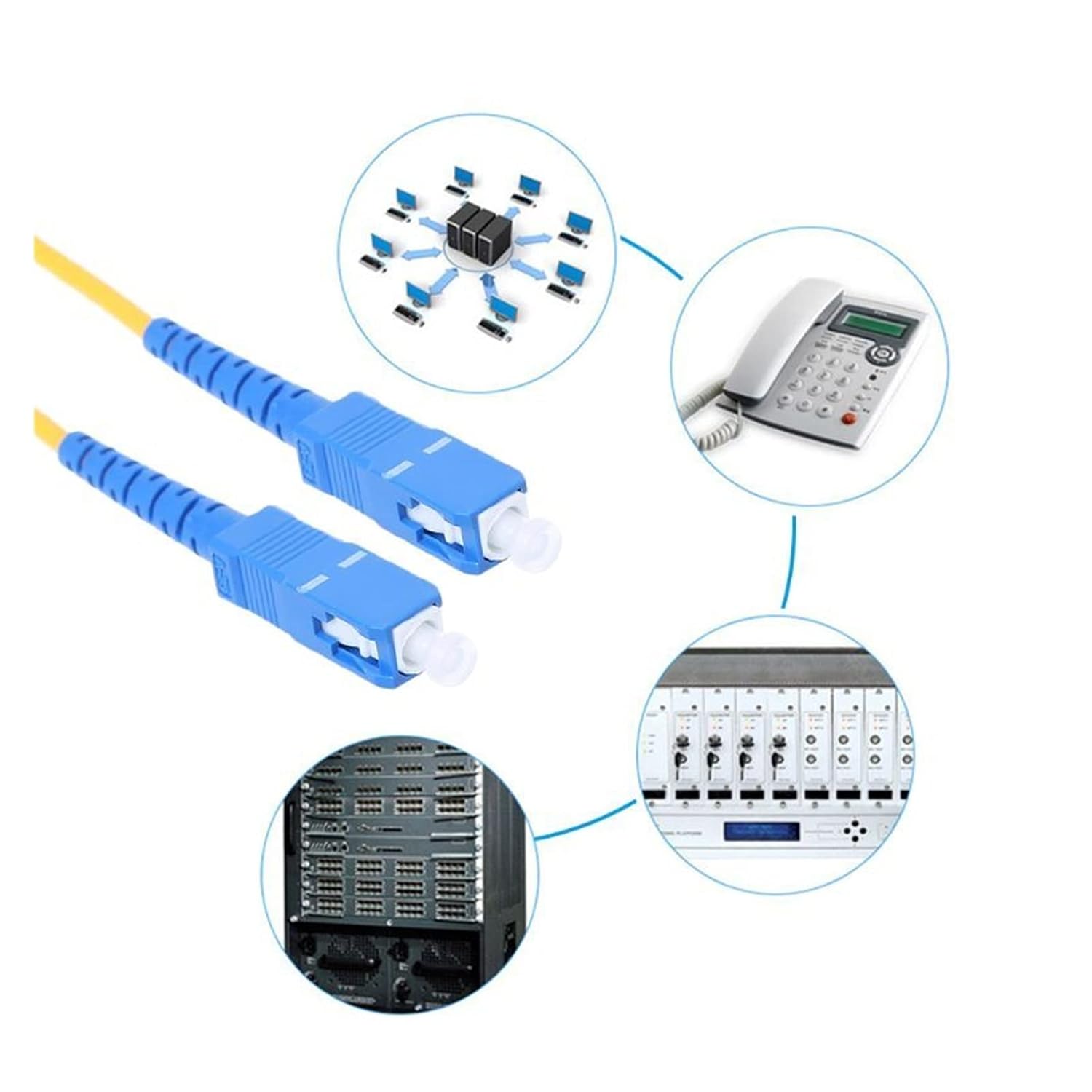 1m/3m/5m/10m SC/UPC-SC/UPC-SM 3mm Fiber Optic Jumper Cable Single Mode Extension Patch Cord(5m)