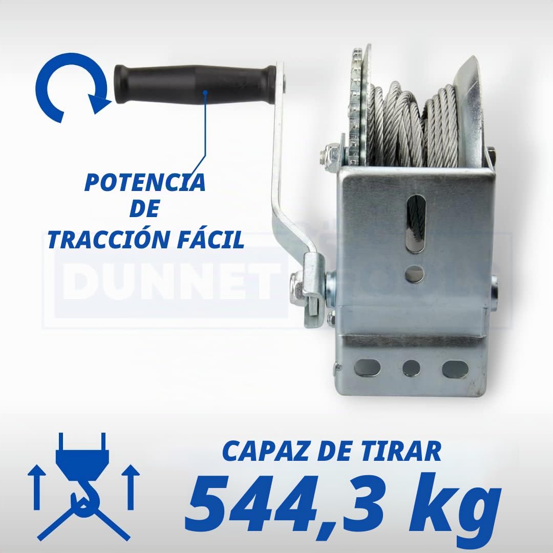 Cabestrante manual de 20 m, resistente de 1200 libras, gancho manual para barco, ATV, remolque, cabrestante resistente para remolque, alambre largo, polipasto de alambre duradero