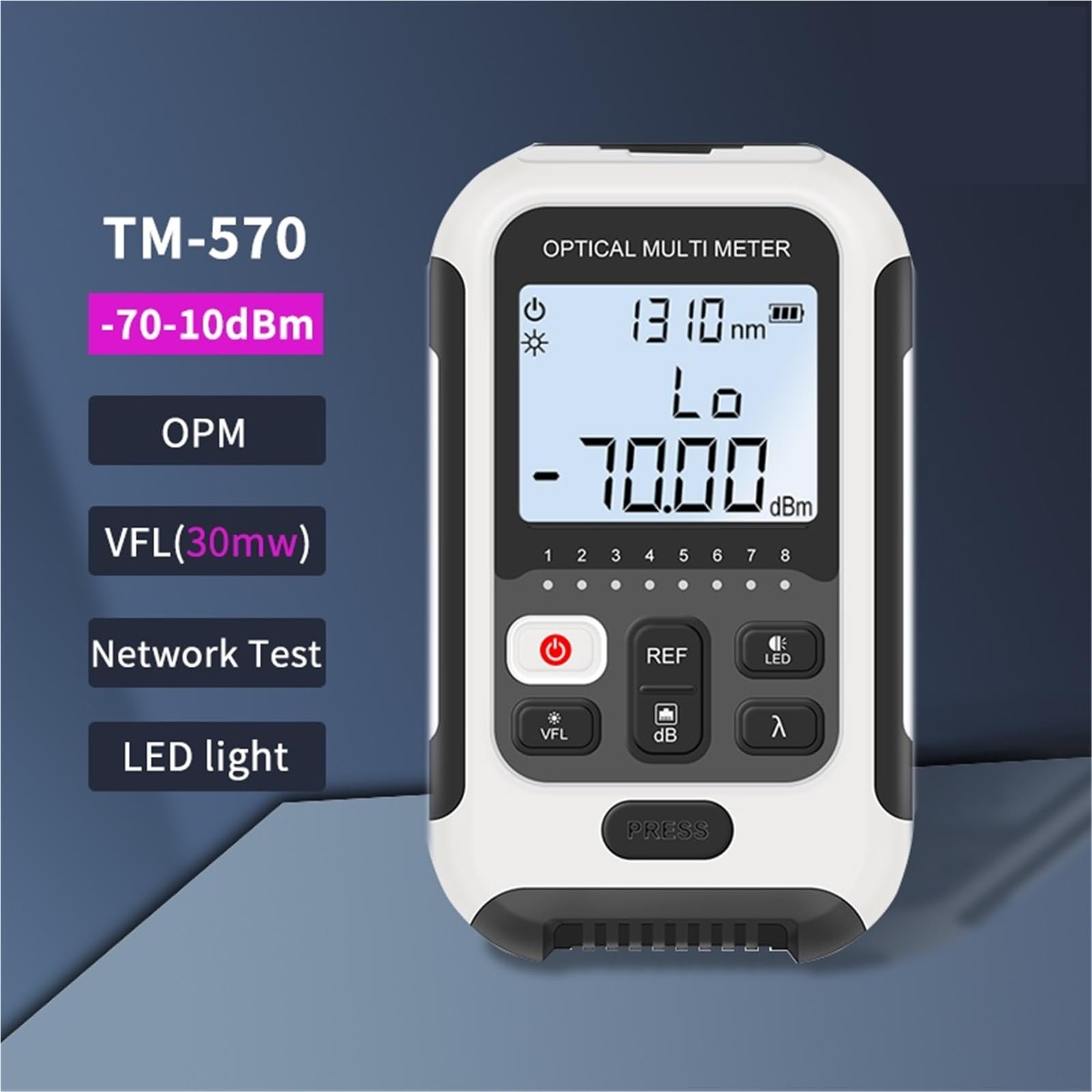 OTDR, Miernik mocy światłowodu, wielofunkcyjny, akumulatorowy, wizualny lokalizator uszkodzeń, 20/30 mW, tester kabli RJ45 z diodą LED VFL,Antyzakłóceniowy(70 to 10dBm-V30)