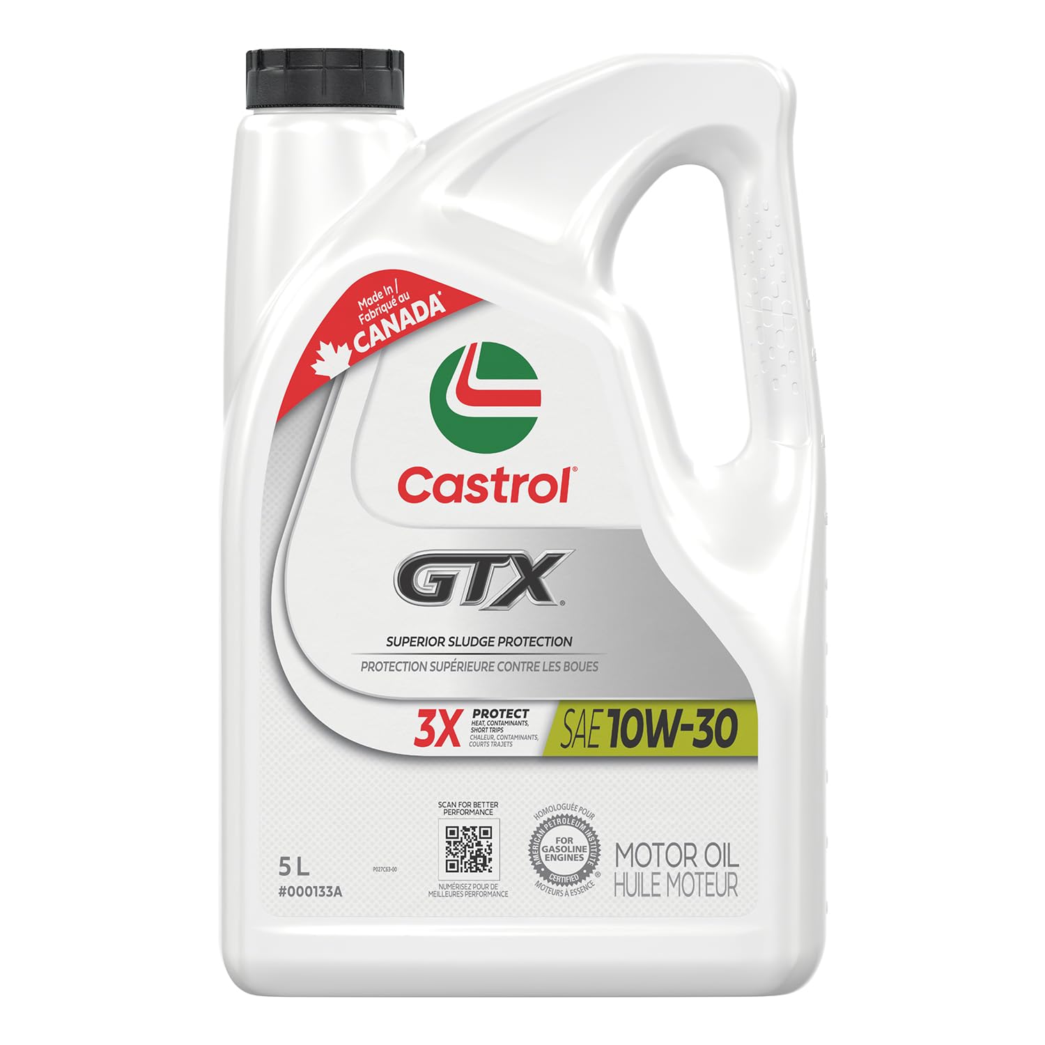 Castrol GTX 10W-30 Conventional Motor Oil, 5 Litres | Made in Canada - 1