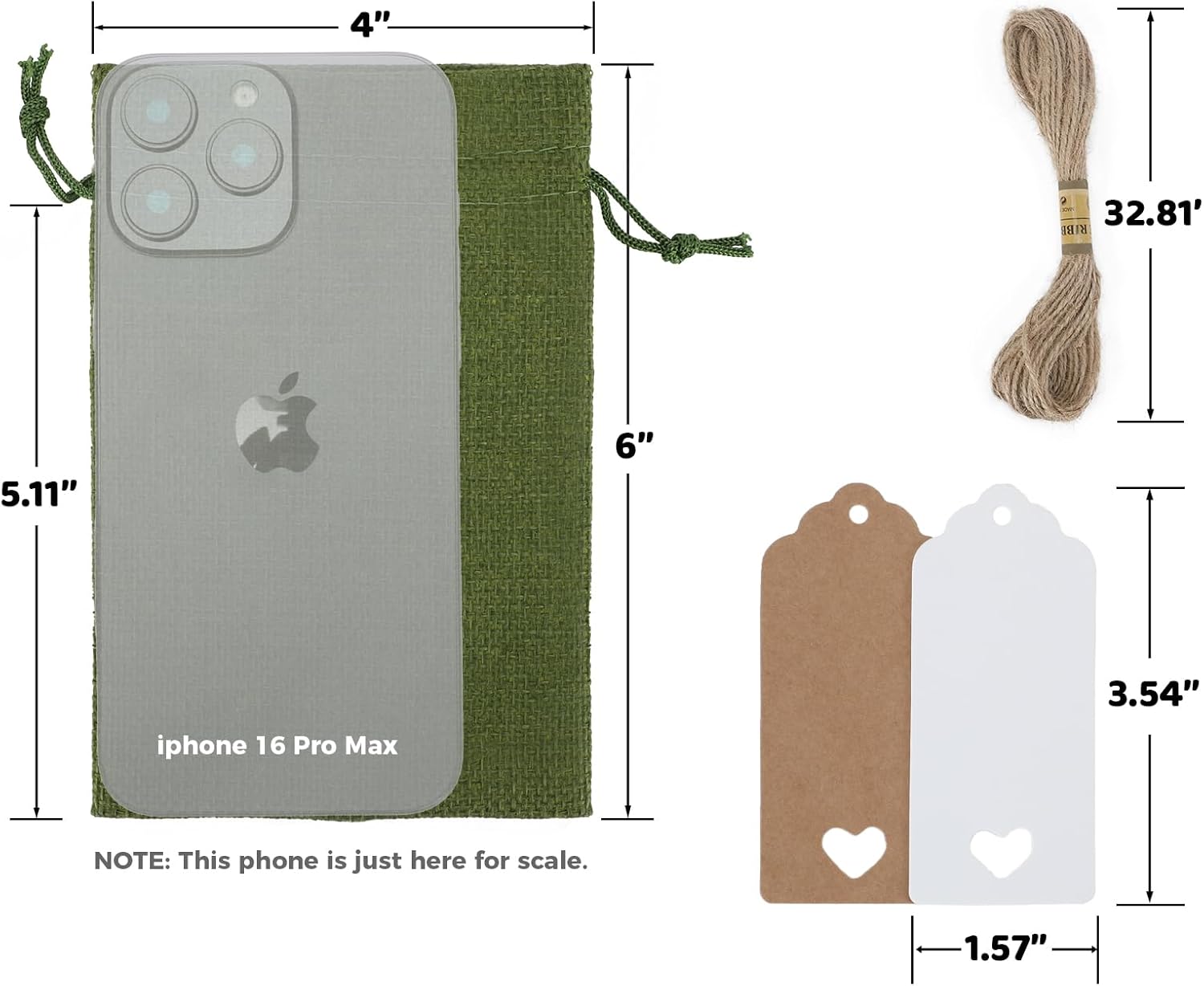 Tapleap Green Small Gift Bags with Drawstring - 30Pcs 4x6 Burlap Sacks for Wrapping Valentine's Day Favors, Soap, Jewelry, Crosses Games, Marble Sets, For Small Business, Birthday, Wedding - Image 2