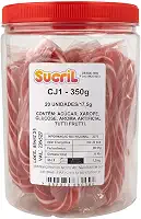 Pirulito de Bengala Comestivel Sabor Tutti Frutti Natal com Listras Vermelhas e Brancas Pote com aprox. 20 unidades 350g - bengala natalina