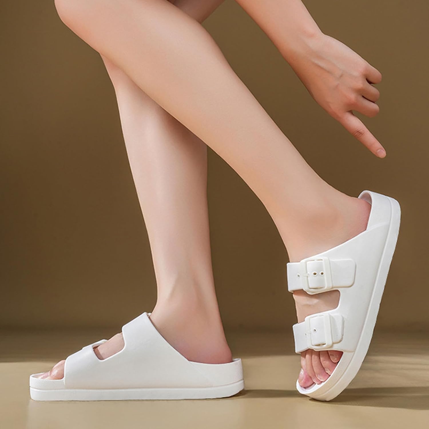 Kids Slides Sandals Boys Girls Toddler Double Buckle Summer Shower Beach Pool Water Shoes Slip on Clouds Slippers - Image 2