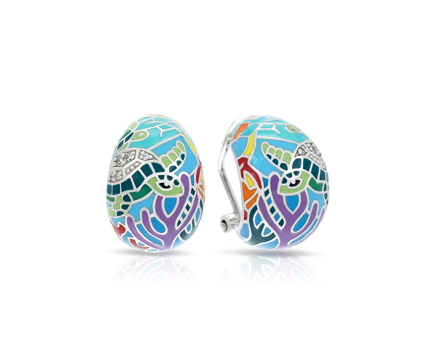 Belle Etoile Sea Turtle Earrings Aqua