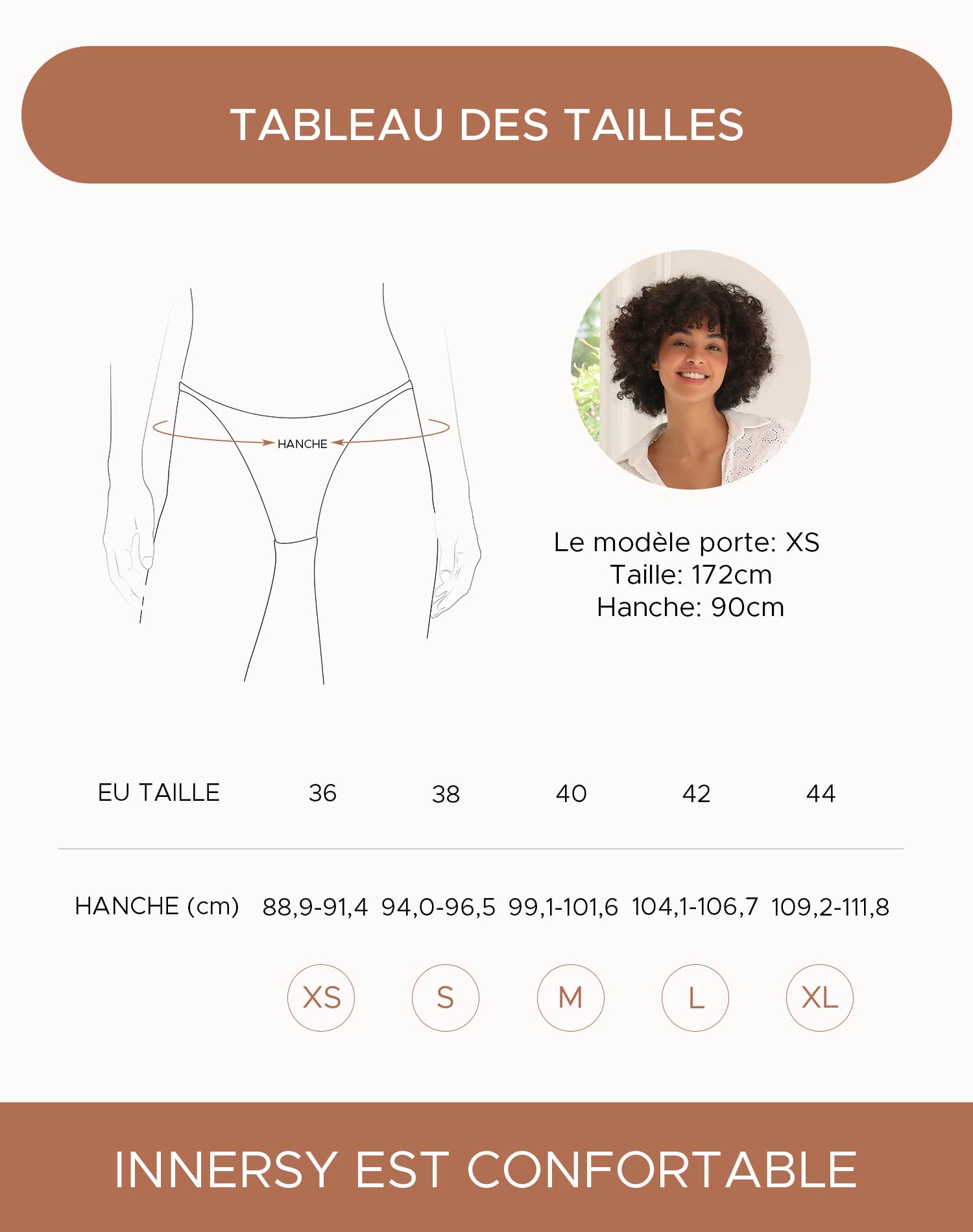 INNERSY Culotte Femme Coton Elastique Slip Bikini Jambe Haute sous-vêtements Taille Midi Lot de 6