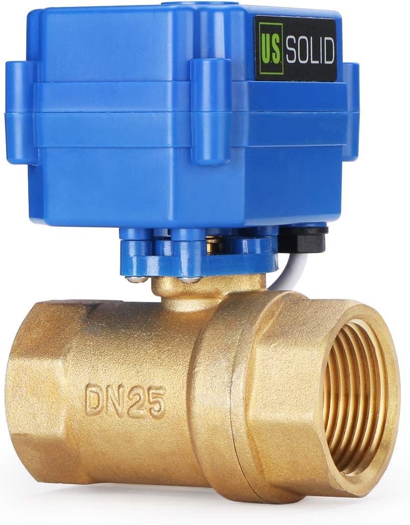 Motorized Ball Valve- 1" Brass Ball Valve with Standard Port, 9-24V DC and 2 Wire Reverse Polarity by U.S. Solid : Industrial & Scientific