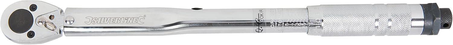 Silverline Tools 962219 Silverline Torque Wrench 7-105Nm 3/8" Drive, Silver, 7-105 Nm, 3/8 inch