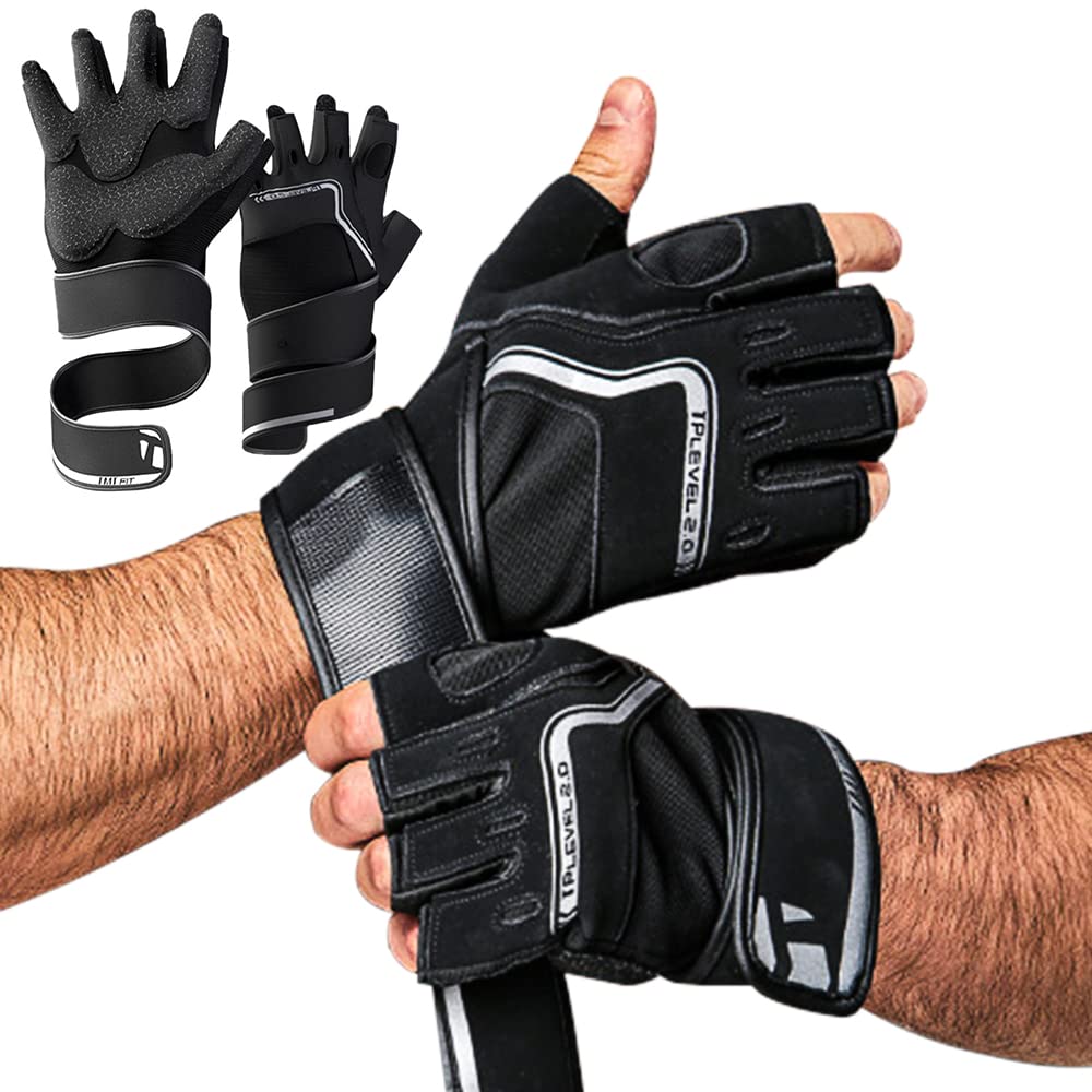 Workout Gloves for Men, Fingerless Weight Lifting Gloves for Exercise, Lightweight Breathable Gym Gloves for Weightlifting, Fitness, Training, Climbing, Cycling and Rowing