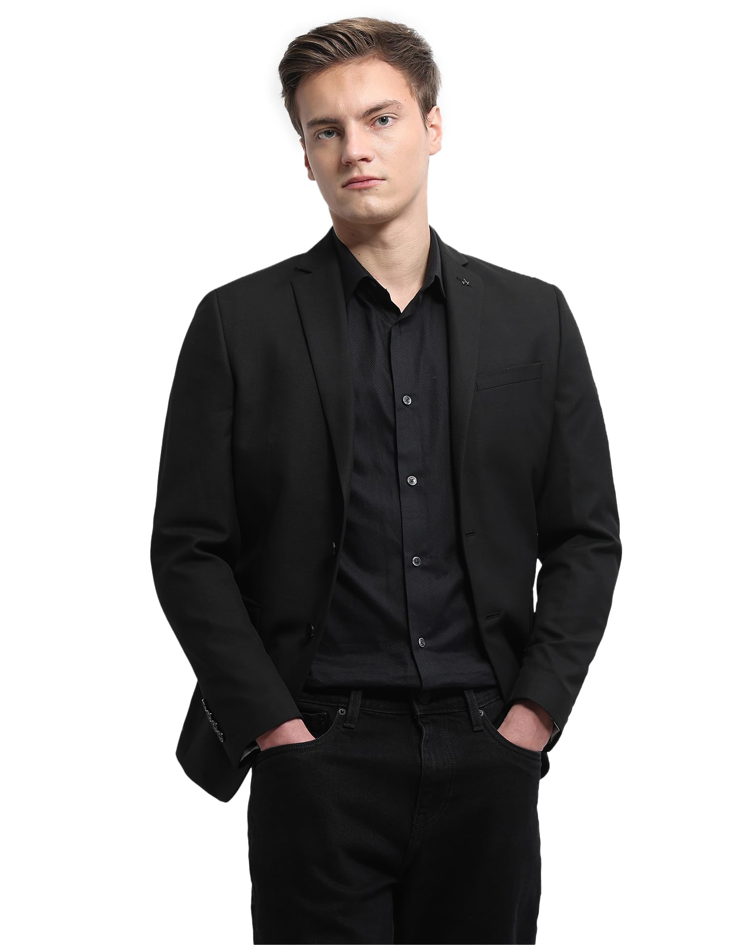 arrow Men's Body Tailored Regular Fit Dobby Blazer-picture-22