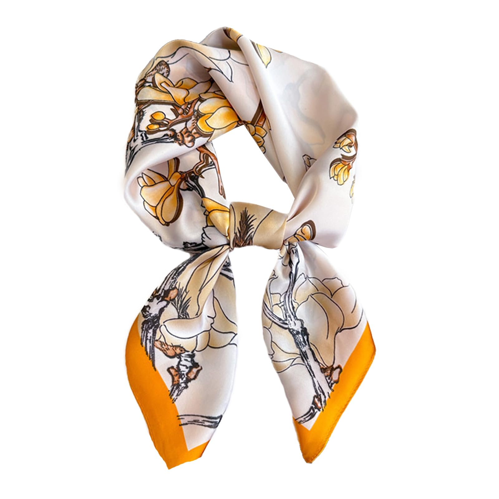CCAIPU Satin Seidentuch Damen, Elegante Leicht Seidenschal Bandana Halstuch Kopftuch Schal Tuch Krawatte Geschenk für Frauen 70 x 70cm