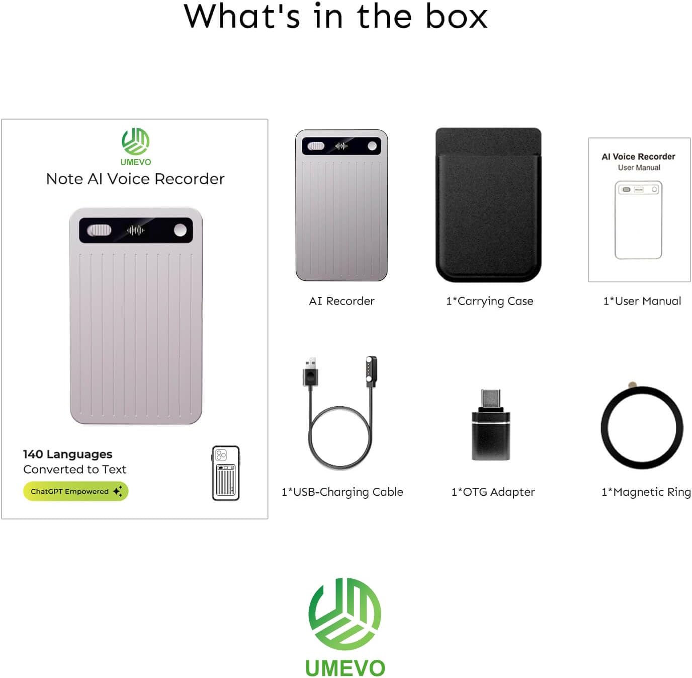 AI Voice Recorder with App Control : AI Transcription, Summarization & Mind Maps, Portable AI Note Taking Device with Case 64GB Memory Recording for Calls, Meetings, Interviews (Rose Gold)