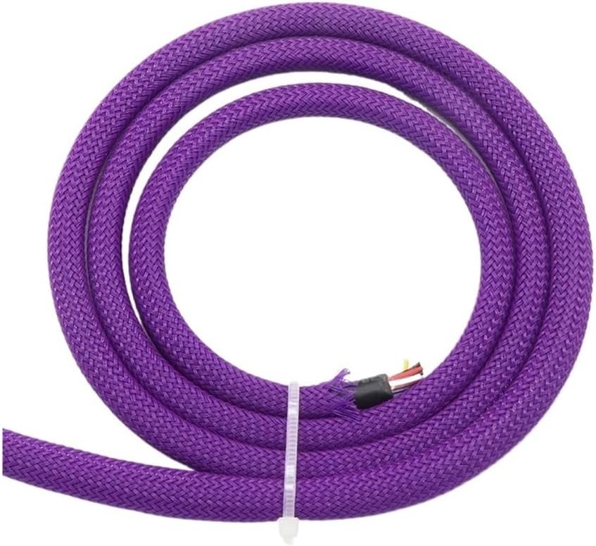 1~50m Purple PET Braid Sleeves 2/4/6/8/10/12/14/16/20/25/30/40mm High Density Insulated Snake Skin Sleeving Wire Wrap Sheath(6mm,2 Meters)