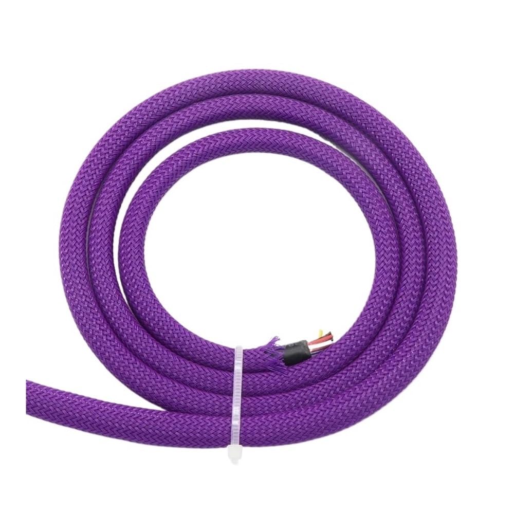 Gaine tressée en PET isolée haute densité 2/4/6/8/10/12/14/16/20/25/30/40 mm Violet 20 mm _ 30 m