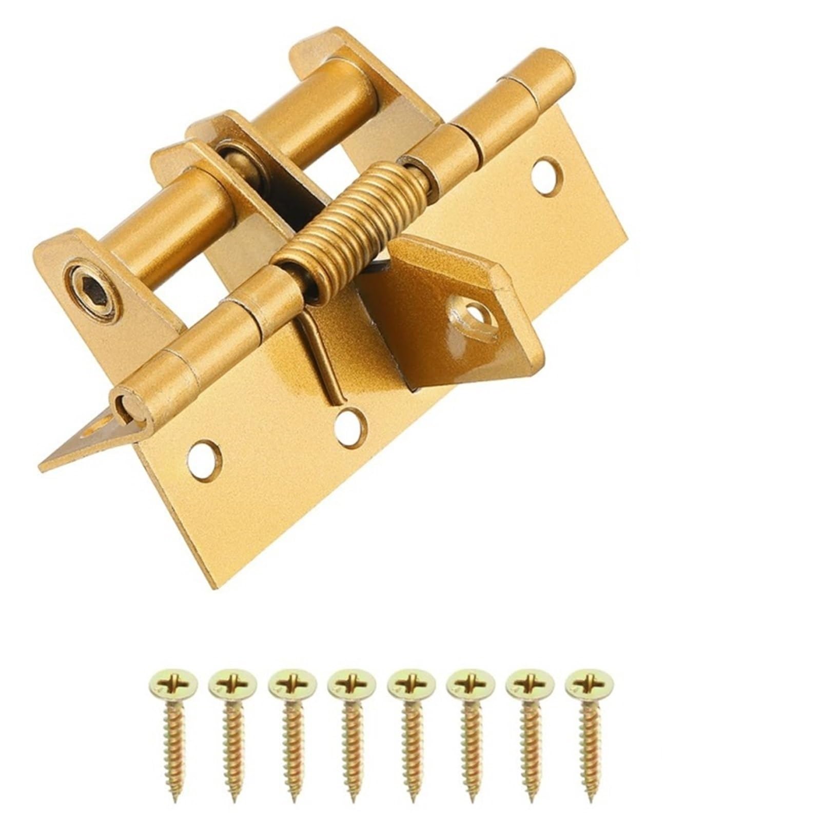 Door Stopper 90 Degree 3 in 1 Spring Hinge Combines Door Closer and Position Stopper Function in One(Gold)