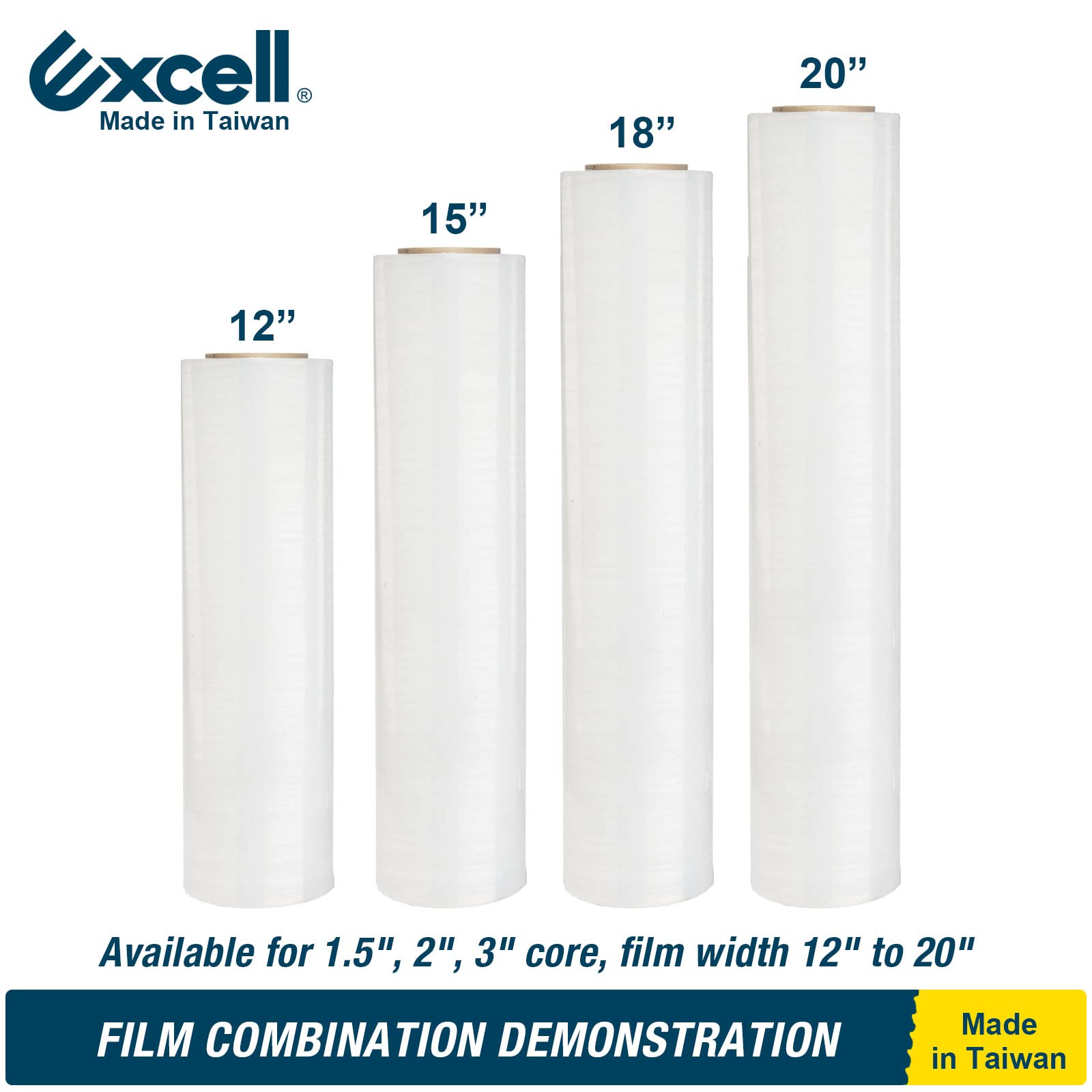 Excell Dispenser di pellicola estensibile industriale durevole con tensione regolabile, adatto per pellicole con altezza da 30,5 a 50,8 cm