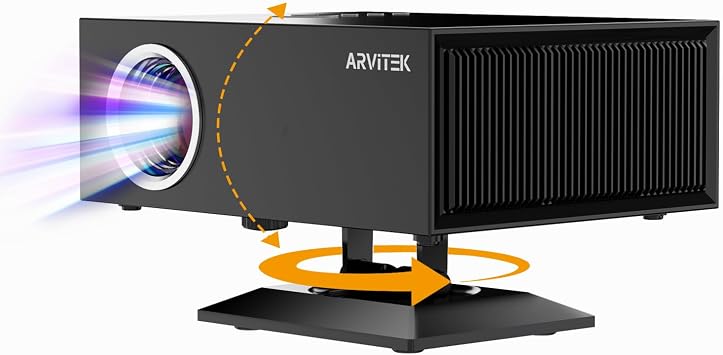 Projector with WiFi and Bluetooth, Native 1080P Projector w/Adjustable Stand, Auto Focus&Keystone, Home Theater Movie Projector w/Built-in Speaker for PC, HDMI, USB, TV Stick, PS5, Indoor&Outdoor Use