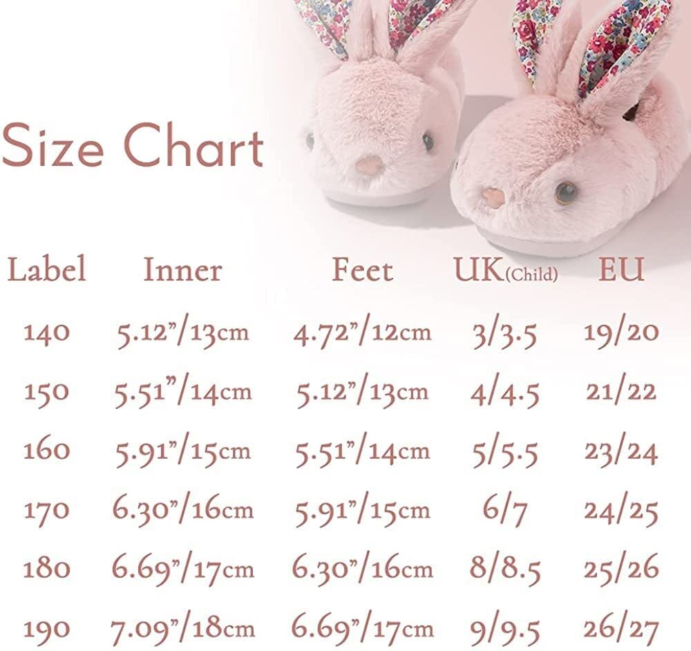 Zapatillas de algodón de invierno niños zapatillas de peluche for niños niños niños esponjosos zapatillas lindo conejito novedad zapatillas de invierno zapatos de abrigo zapatos de algodón (colo
