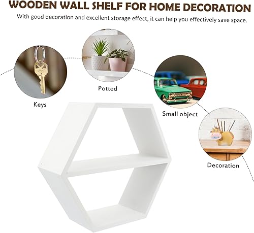 Miniatura 5 de IMIKEYA 1 cesta de estante para estantes de montaje en pared, decoración de pared, decoración de pared, sala de estar, estantes de cocina, cesta de