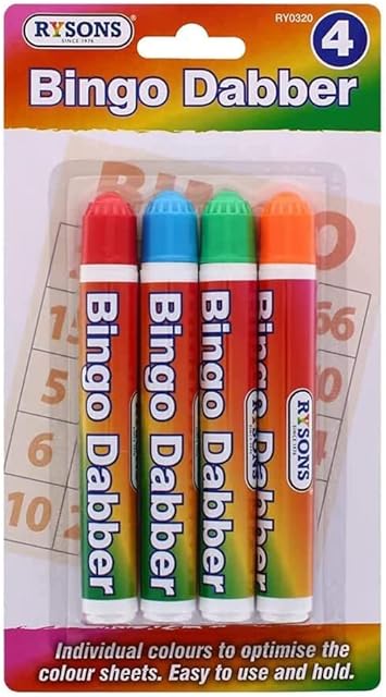 The Knockout Club KOC Bingo Dabbers Glitter Dabbers for Bingo Tickets Lockdown Bingo Kids Bingo Gift Bingo Marker Pens Children Coloring Pen Dot Markers 4 Pcs Pack, Blue,purple (KOCBINGODAB)