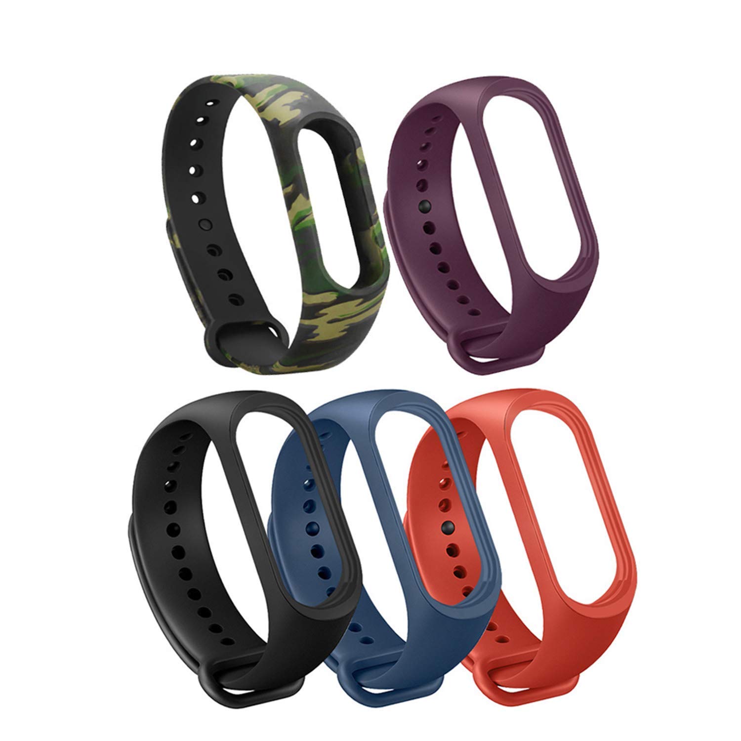 ILOFT Mi Band 3/4 Straps, Fashion Colorful Soft Silicone Wristbands, Perfect Comfortable Sports Activity Bracelet Wristband for Xiaomi Mi Band 3/ Miband 4(5pcs Color) (B08398QVV9) Amazon Price History, Amazon Price Tracker