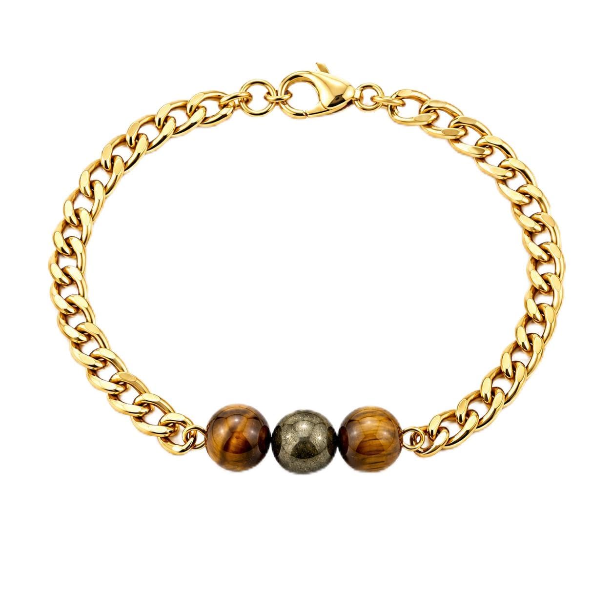 Unstoppable Combo Cuban Bracelet – 24K Gold Tone Plated Chain Bracelet for Men-image-31