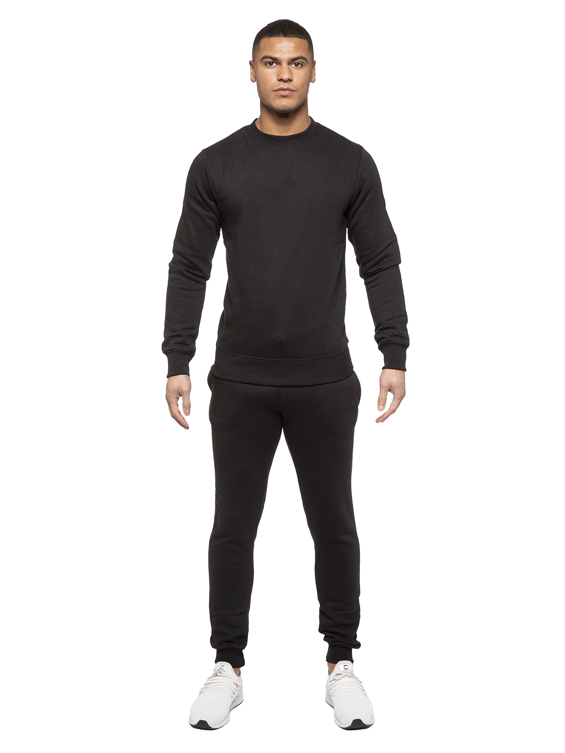 BRAND KRUZEMens Crew Neck Jumper Long Sleeve Pullover Tracksuit Set Sweatshirt and Joggers