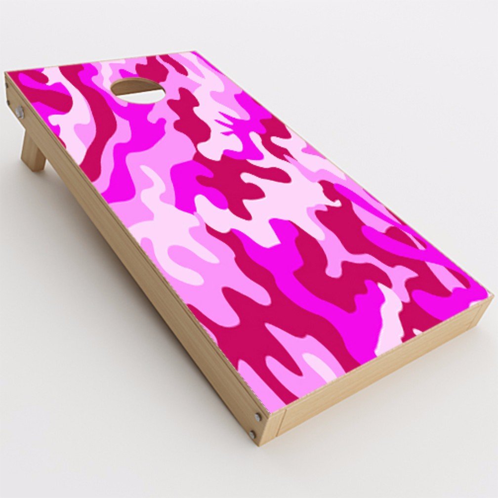 Skin Decal Vinyl Wrap for Cornhole Game Board Bag Toss (2xpcs.) / pink camo, camouflage