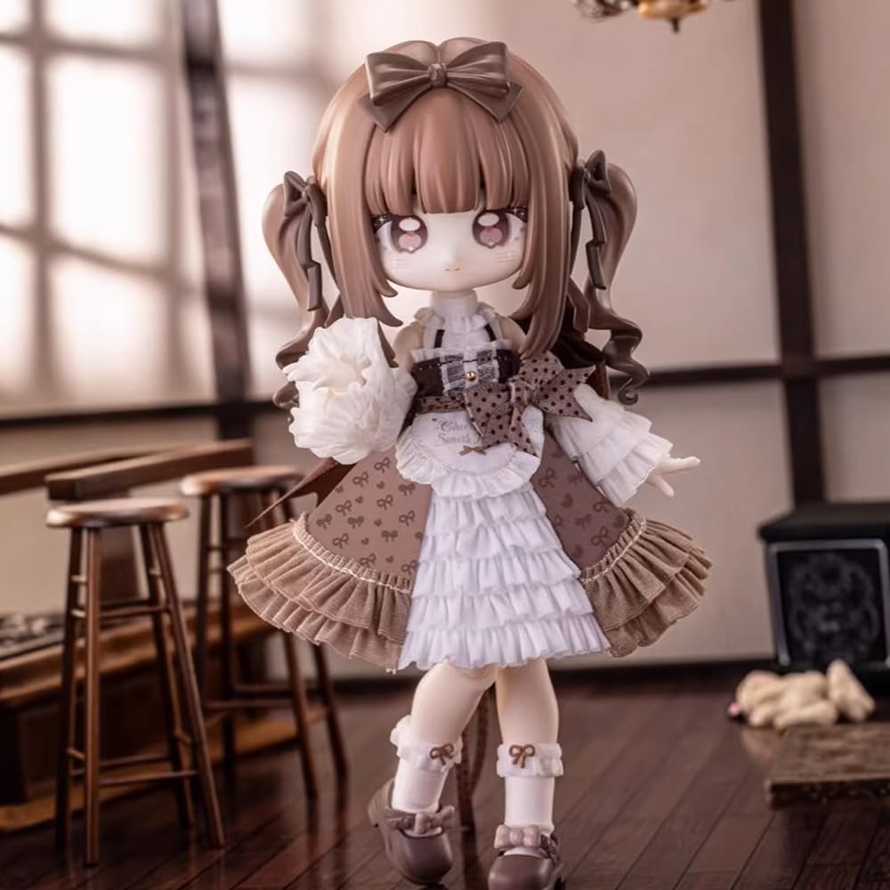 niannyyhouse BJD Blind Box Figurki, Ball Jointed Doll z ubraniami, seria Sweetr Girl, 1/12 Figurka kolekcjonerska w skali 1/12 (6 sztuk)