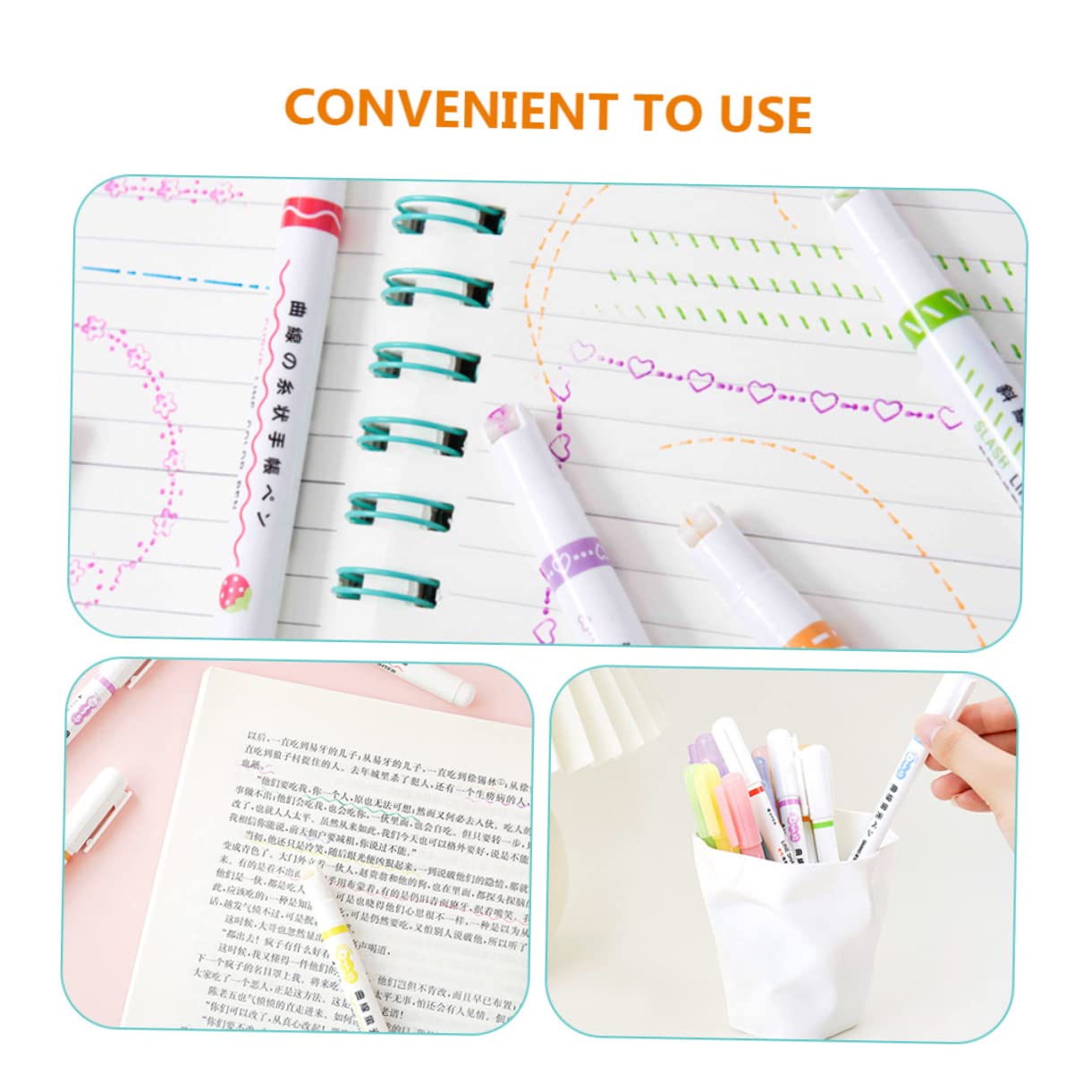 STOBOK 12stücke Teiliges Set Handgezeichneter Highlighter Pens Leuchtenden Farben Schnelltrocknende Marker Für Notizen Zeichnungen Und Kreative Projekte Für Schüler Und Studierende