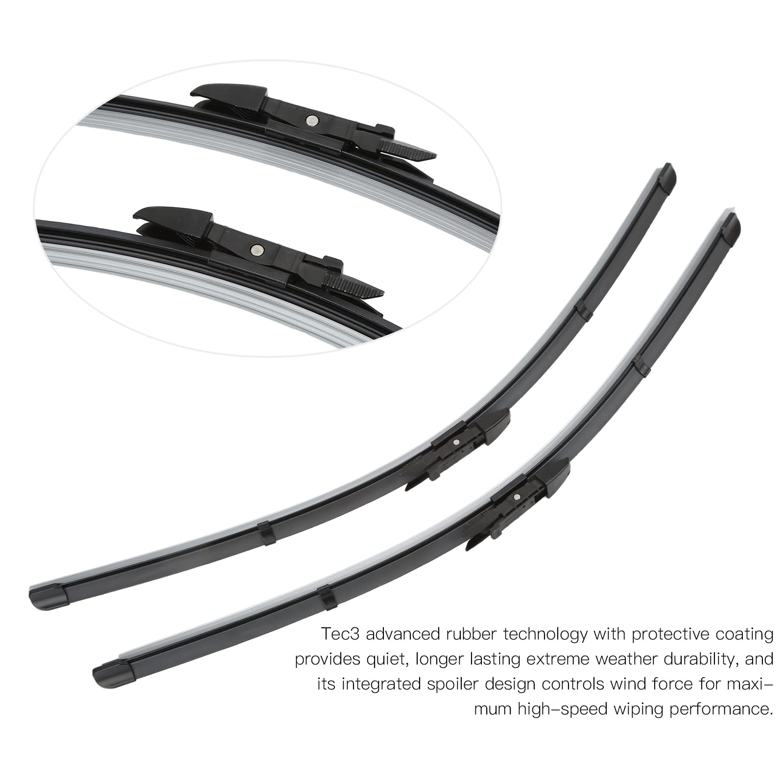 61610431438, Spazzole tergicristallo anteriore antirumore resistenti alle intemperie Spazzole tergicristallo 61 cm + 58 cm per auto