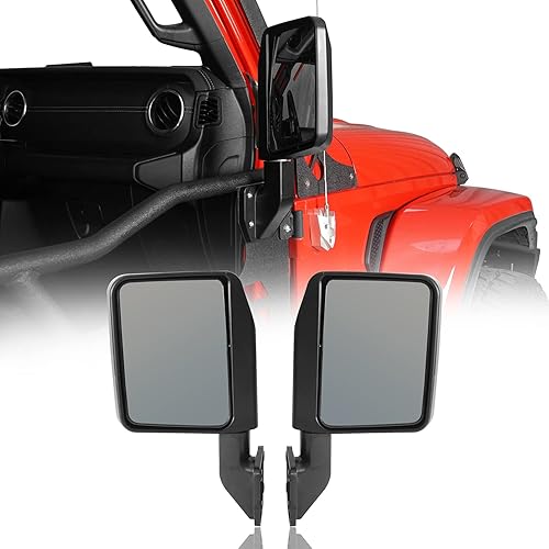 Hooke Road Wrangler - Espejos para media puerta compatibles con Jeep Wrangler TJ JK JL 97-21 Gladiator JT 1 par, negro texturizado