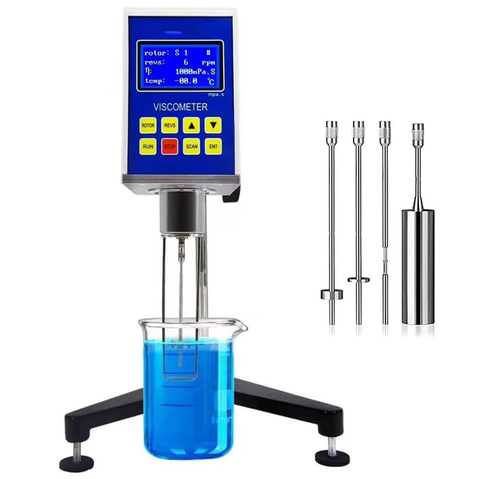 Viscosimetro Rotativo Digitale,Viscosimetri da Laboratorio con 4 Rotori,Misuratore Viscosità,Display LCD,Misuratore Fluidimetro con Accuratezza ±3% per Adesivi per Vernici Grasso,NDJ-9S