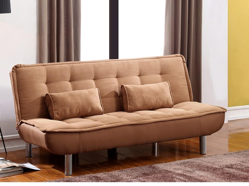 Vente-unique - Canapé 3 Places Convertible clic-clac MISHAN en Tissu - Caramel