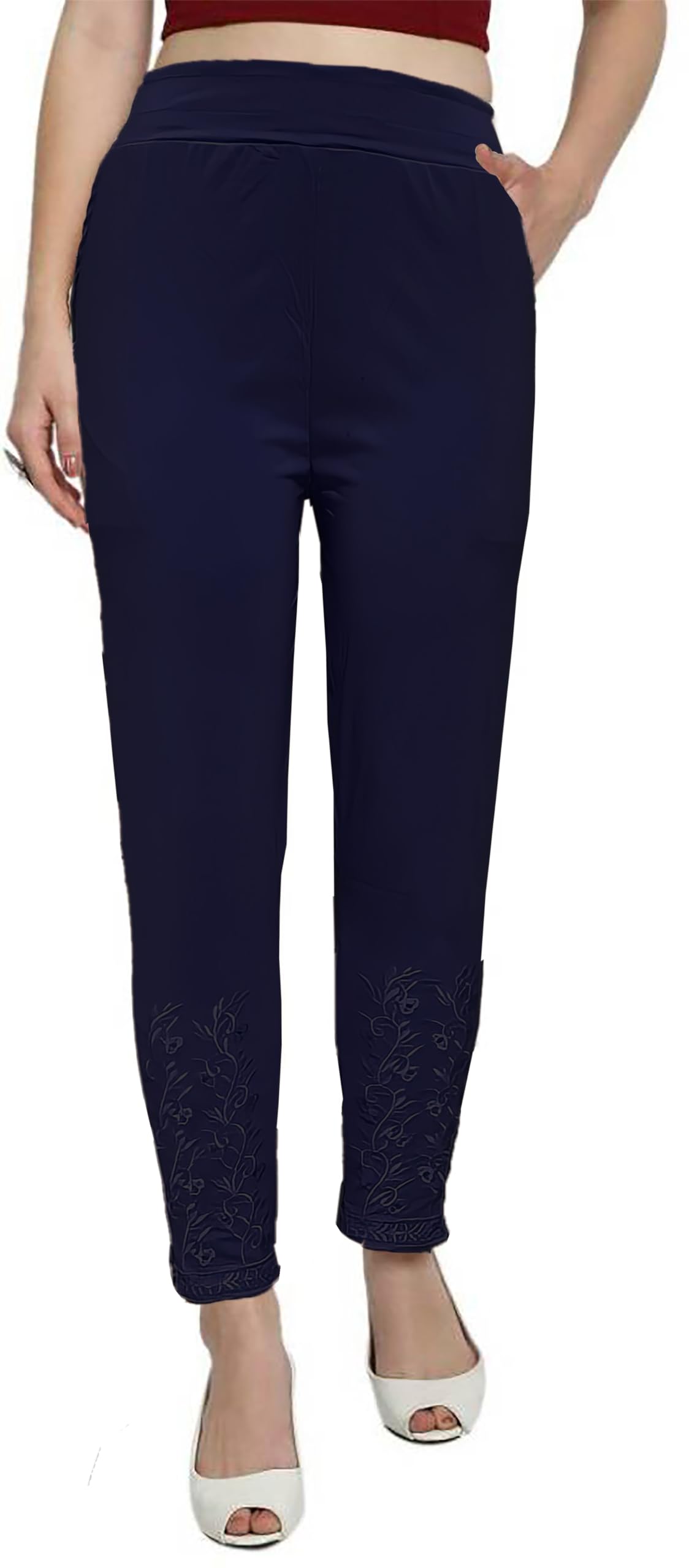 Chic Embroidery Toco Fabric Pocket Jegging - Stylish Women's Slim Fit Bottoms with Intricate Detailing and Functional Pockets-picture-32